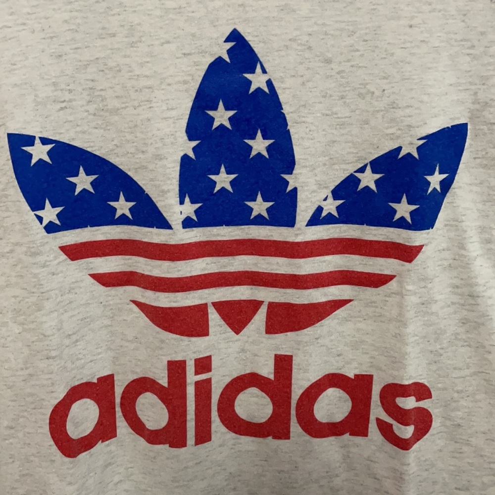 Adidas Trefoil Women American Flag Logo Tee - Picture 2 of 3